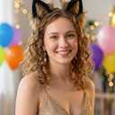 BNLIDES Handmade Fur Fox Wolf Cat Ears Headwear Adult Cosplay Costume Accessories for Halloween