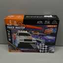 Slot Car Race Track Sets with 4 Slot Cars, Electric Race Car Track Include Slope Circular Overpass Track, Dual Racing Game Featuring Flash Bridge and Pendulum, Gifts Toys for Boys Kids Age 6 7 8-12