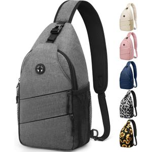 Crossbody Bags for Women Men Trendy Sling Bag Backpack Casual Chest Bag with Convertible Shoulder Strap (Medium, Light Grey)