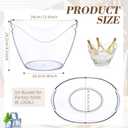 Sunnyray 2 Pack Clear Ice Buckets Large Acrylic Upgraded Thickened Beer Buckets for Parties Champagne Drink Cooler Ice Beverage Storage Tub Wine Cocktail Chiller Bin for Barbecue Picnic Home Bar (8L)