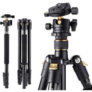 K&F Concept 64 inch/ 161cm Camera Tripod, Compact Aluminum Alloy Travel Tripods with 28mm Metal Ball Head 10KG/ 22lbs Load Capacity, Detachable Monopod, for SLR DSLR Digital Camera(B234A1+BH-28L)