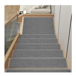 15PC Stair Treads Non-Slip Washable Peel and Stick Stair Treads for Wooden Steps Indoor Reusable Stair Carpet Treads Adhesive Stair-Runner Rugs for Kids and Dogs Elder（8"x30" Gray）