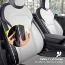 Nappa Leather Car Seat Covers Compatible with 2025–2026 Tesla Model Y Juniper, Black & White Two-Tone Design, Custom Fit Full Set, Airbag Compatible Car Interior Cushion Covers