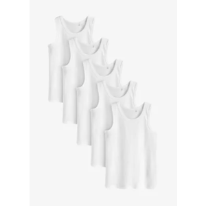 Tank Tops White Set of 5 Size 9-10T