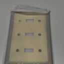 1-Pack Antique Brass Triple Toggle Wall Plates, 3 Gang Light Switch Covers, Durable Metal Switch Plate Covers, Decorative Pearl Design, 6.77''*4.88'', Midsize