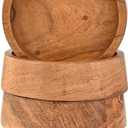 Samhita Snack Bowl Handcrafted Acacia Wood Set of 4 – Wooden Bowls for Appetizers, Nuts, Condiments, Snacks & Gift Giving (5" X 5" X 1.5")