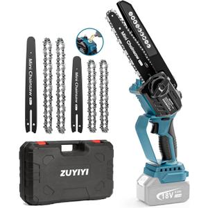 Mini Chainsaw Cordless 6 Inch & 8 Inch for Makita 18V Battery, Brushless Handheld Chain Saw with Oiler Electric Chainsaw for Garden Courtyard Tree Branch Wood Cutting (Battery NOT Included)