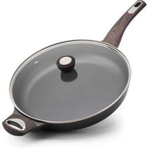 SENSARTE Ceramic Nonstick Frying Pan Skillet with Lid 12.5Inch Large Non Stick Non-toxic Healthy Kitchen Cooking Chef's Pan, Free of Intentionally Added PFOA/PFAS/PTFE, Induction Compatible