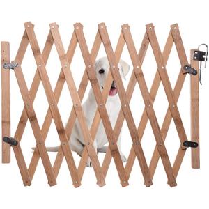 Wooden Dog Gate Foldable Indoor Door Barrier Pet Safety Gate for Small Medium Large Dogs L (Height 82cm) 2 Pack