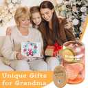 Gifts for Grandma from Granddaughter Unique Grandmother Cup with Engraving Cups Lid Best Grandma Ever Presents for Birthday Mothers Day Gifts for Grandmother, 16 oz Glass Coffee Cup