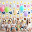 2 x Marspark 8 Pcs Blue Dog with Daisy Party Banner Decorations Paper Garlands Pastel Cartoon Blue Dog Paw Print and Daisy Hanging Garland Banner Puppy Cutouts for Birthday Party Supplies Decor