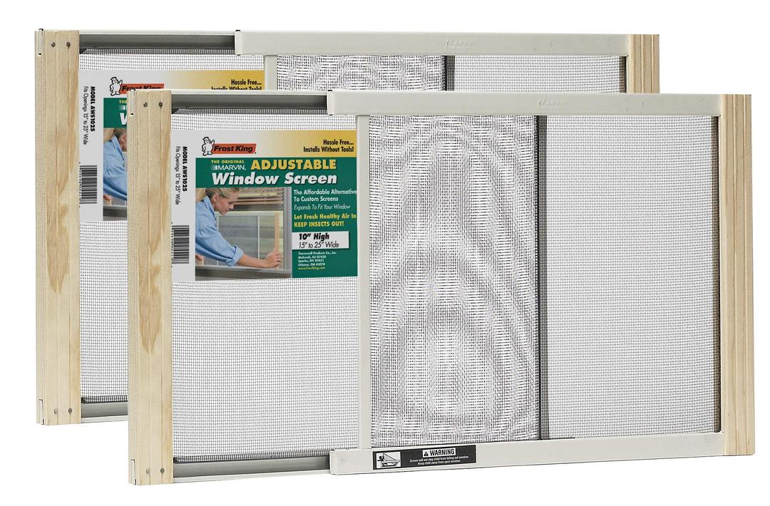 Frost King 2AWS1537 WB Marvin Adjustable Window Screen, 15in High x Fits 21-37in Wide (2 Pack)