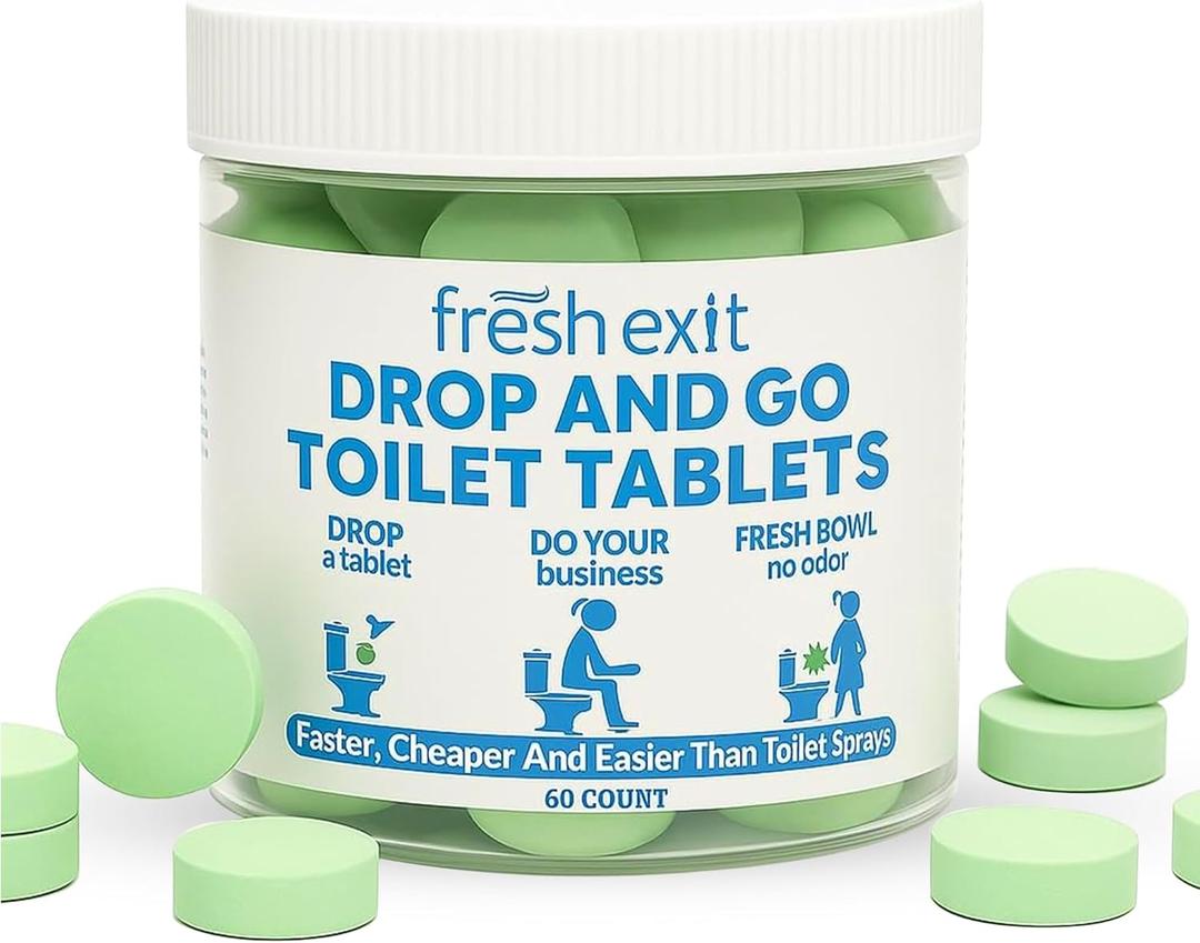 Toilet Deodorizer Tablets  Drop One In and Go  60 Count Citrus Scent  Odor Elimination for Bathroom  Replaces Toilet Spray  Long Lasting  Fresh Bowl Freshener