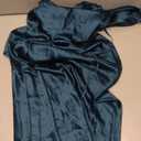 Womens Elegant Satin V Neck Backless Sleeveless Maxi Dress Silk Tie Low Back Formal Cocktail Dresses Wedding Guest (Blue, M)