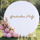 Gallety 7.2FT White Round Backdrop Cover with Size Adjuster & 4 Metal Clips, Universal Fit for 5ft-7.2ft Circle Stand, Polyester Fabric Arch Cover for Wedding, Birthday Party, Videos Photography Decor
