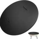 42" Fire Pit Cover Lid Round Outdoor Fireplace Cover Lid Heat Resistant Flat Fire Pit Burner Pan Cover for Round Patio Fire Pit Prevent Sparks, Snuff Campfire (Black, 42 inch)