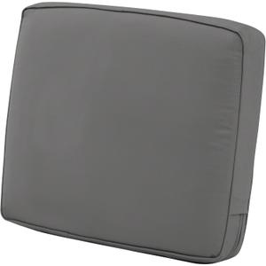 Classic Accessories Montlake Water-Resistant 25 x 22 x 4 Inch Patio Lounge Back Cushion, Light Charcoal Grey, Outdoor Loveseat Cushions