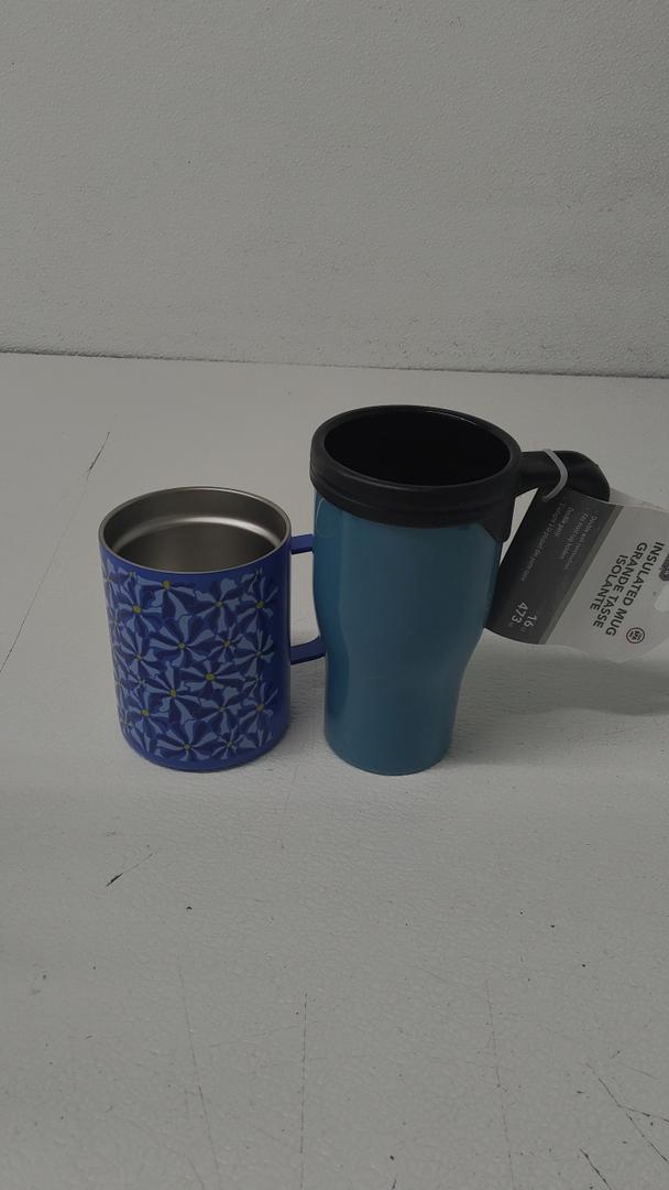Thermos Mug 14 oz (No Lid) - Blue Floral & Tumbler 16 oz (No Lid)- Blue  