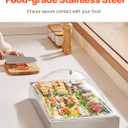 VEVOR Countertop Food Serving Display Container, 1 x 1 Pan Stainless Steel Food Serving Tray, Buffet Condiment Dispenser Display Rack with Clear Lid & 3 Ice Trays, for Restaurant Hotel Kitchen Party