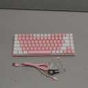 Portable 60% Mechanical Gaming Keyboard, MK-Box LED Backlit Compact 68 Keys Mini Wired Office Keyboard with Blue Switch for Windows Laptop PC Mac - Pink/White