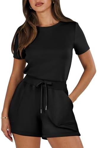 ANRABESS Romper for Women Short Sleeve Summer Tshirt One Piece Jumpsuit Beach Vacation Travel Outfits 2025 Dressy Clothes Size Small