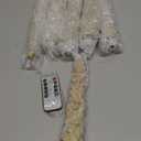 Funtery 6 Pcs LED Christmas Tree Flameless Taper Candles Real Wax Battery Operated Candlestick Lights with 3D Flame and Remote Timer Window Fireplace(Gold, Christmas Tree)