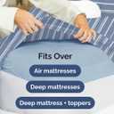 Extra Deep King Sheet Set - 6 Piece Breathable and Cooling Sheets - Hotel Luxury Bedding for Women, Men, Kids & Teens - Easy & Secure Fit - Soft and Wrinkle Free - Extra Deep Pockets - Blue Stripes