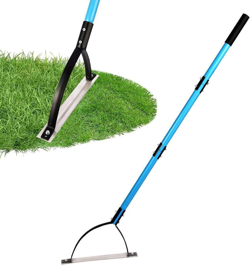 Sancat Weed Cutter with Double-Edged Sharp Blade,51 inch Stainless Steel Weeder,Grass Cutter Tool for Garden, Yard, Field and Ditches,Garden Weed Wacker, Sickle with Long Handle