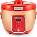 Cool Touch Rice Cooker with Glass Lid, Food Steamer, Slow Cooker, Multicooker with 11 Preset Functions, Steam Tray, Measuring Cup, Rice Spatula, 20 Cups (Cooked)