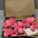 Pink Glitter Roses Bouquet, 24 Pcs Shiny Glitter Flowers Bouquet, Everlasting Artificial Roses Bouquet for Mothers Day, Birthday, Anniversary, Wedding, Engagement, Christmas