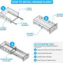 16 Inch Drawer Slides 4 Pairs (8pcs) Side Mount Rails - Heavy Duty Full Extension Ball Bearing  Drawer Slide Glides for Cabinet Kitchen, Dresser Runners - Draw Slides Sliders 100Lb Capacity