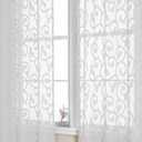 OWENIE Furman Sheer White Curtains 84 inches Long for Bedroom Living Room 2 Panels Set, White Curtains Jacquard Clip Light Filtering Semi Sheer Curtain Rod Pocket Window Drapes, 2 Pcs Each 40 W 84 L