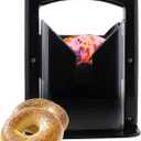 Bagel Slicer, Perfect for Bagels, Safe Grip, Safety Shield, Bagel Cutter Stainless Steel, Universal Slicer (Black)