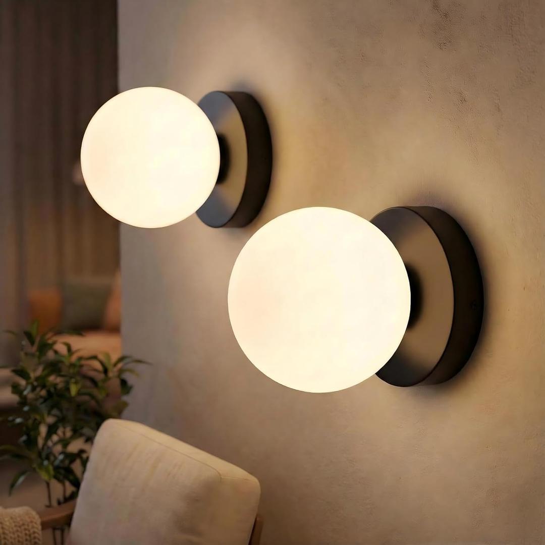 Battery Operated Wall Sconce Set of 2, Dimmable Wireless Black Wall Lamp with 14000mAh Rechargeable Battery, Portables Cordless Wall Light Fixtures for Painting Living Room Bedroom Bathroom