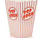 Bekith 95 Pack Paper Open-Top Popcorn Box, Popcorn Containers Striped Red and White, Great for Movie Theater Party