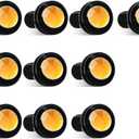 Eagle Eye LED 18mm 12V 9W High Power Car Motorcycle Daytime Running DRL Bumper Fog Light Backup Light Clearance Marker Lights Waterproof-10pcs,Amber