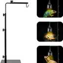 LUCKY HERP Reptile Lamp Stand, Adjustable 14-32 inch Metal Floor Light Holder, Heat Lamp Stand Reptile Light Stand for Glass Terrarium Heating Light & Dome Lampshade (L)