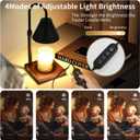 Candle Warmer Lamp with Timer Adjustable Height,Dimmable Candle Warmer for New Home Decor,Wax Warmer Lamp for Jar Candles with 2 Bulbs for Women Gift and House Warming Gift,Black