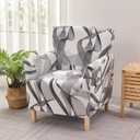 LiveGo Stretch Mid Century Modern Armchair Slipcover 1-Piece Jacquard Accent Chair Covers with Arms Soft Waterproof Chair Slipcovers for Living Room Furniture Protector Office (Color L)