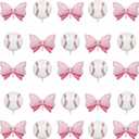 25pcs Gender Reveal Party Balloon, 13Pcs Mini Pink Bow Foil Balloons 12Pcs Foil Baseball Balloons for Baseball or Bows Gender Reveal Party Decorations Supplies