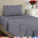 Utopia Bedding Twin Sheet Set, Soft Microfiber 3 Piece Bed Sheets with 15" Deep Pocket - Easy Care Brushed Microfiber (Twin, Extra Light Grey)