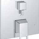 Grohe 29426000 Eurocube Pressure Balance Valve Trim with 3-Way Diverter and Cartridge, Starlight Chrome