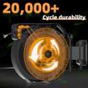 Retractable Garden Hose Reel 5/8 in x100 ft, Heavy Duty Wall Mounted Hose Reel with 10- Function Sprayer Nozzle, Any Length Lock/Automatic Slow Return System,180 Swivel Bracket