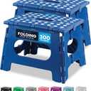 Handy Laundry Folding Lightweight Step Stool - Sturdy Enough to Support Adults and Safe Enough for Kids - Opens Easy with One Flip - Great for Kitchen, Bathroom or Bedroom (Blue | 2-Pack)