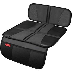 Kaiphy Car Seat Protector - Seat Protection Mat - Thick Padding - Durable, Waterproof Fabric, Leather Reinforced Corners & 3 Pockets for Handy Storage, Black