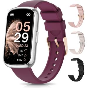 Sanorum Women's Smartwatch, 1.47 Inch Fitness Watch, Heart Rate Monitor, SpO2 Sleep Monitor, 24 Sports Modes, Activity Tracker, 4 Watch Straps, Menstrual Cycle, Pedometer Sports Watch, Waterproof IP68