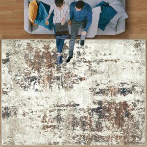 Abstract Living Room Area Rug, 8x10 Large Soft Washable Rug Non-Slip Non-Shedding Low-Pile Indoor Floor Accent Carpet for Bedroom Dining Room Nursery Home Office (8'x10')
