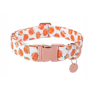 UP URARA PUP Halloween Dog Collar with Metal Buckle Gift Fall Dog Collar for Small Medium Large Girls or Boys Dogs Cute Pumpkin Cotton Pet Collars