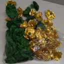 108pcs Roses Head Flowers with Stem  Emerald Green Gold Artificial Flowers Rose Bulk  Silk Rose Fake Flower for Wedding Bouquet Decor DIY Baby Shower Centerpieces St Patrick's Day Decoration