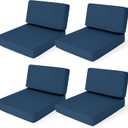 Outdoor Furniture Cushions 25.6x25.6 Inch, Deep Seat Patio Couch Cushions Replacement for Sectional Conversation Set Sofa Loveseat, Water Resistant, Removable Cover, Set of 4, Navy Blue
